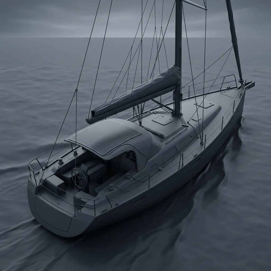 Flexible solar panel on boat