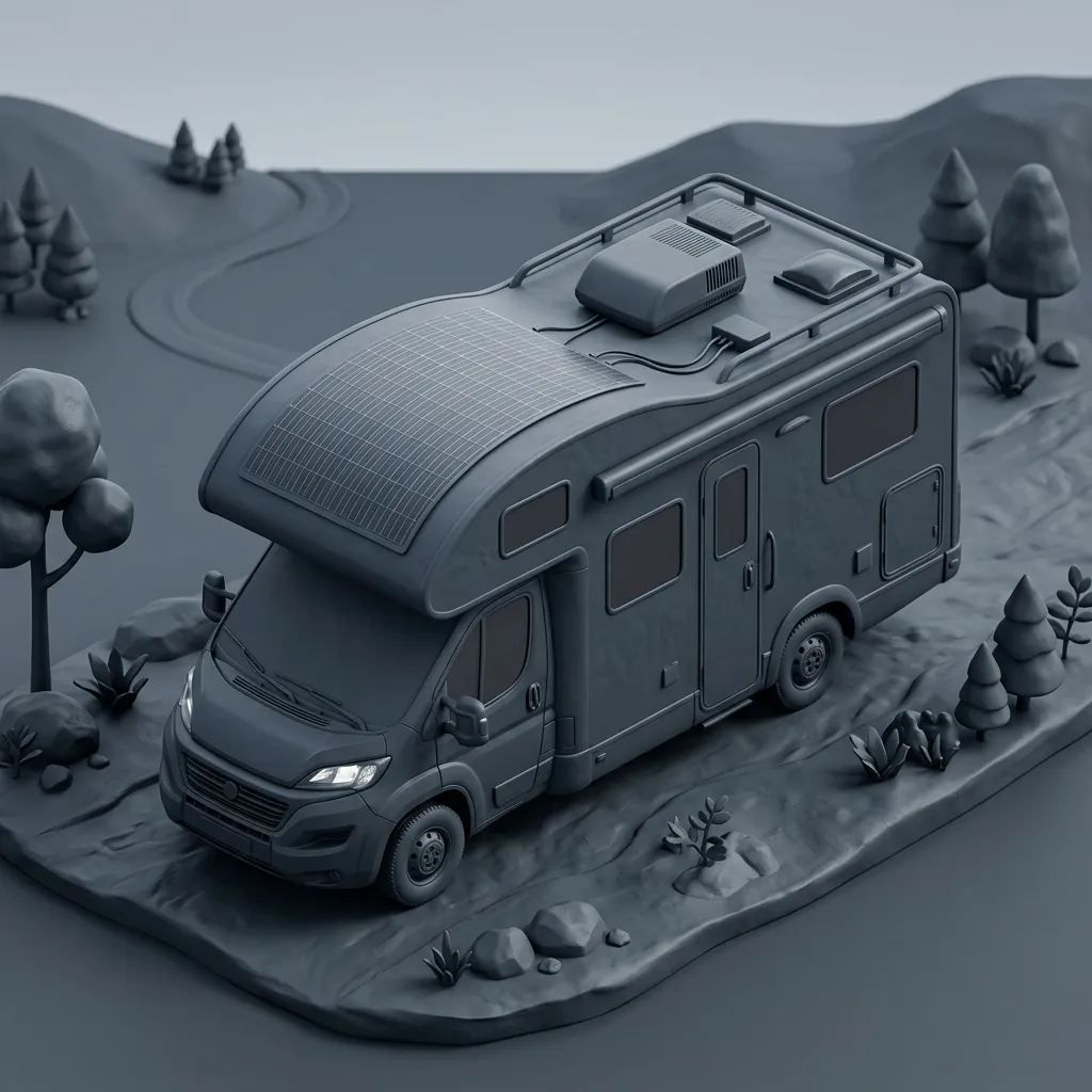 Flexible solar panel on RV