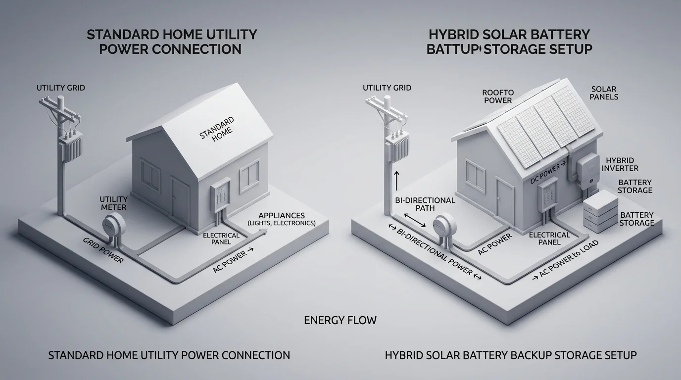 Comparing grid-tied systems and hybrid solar battery systems