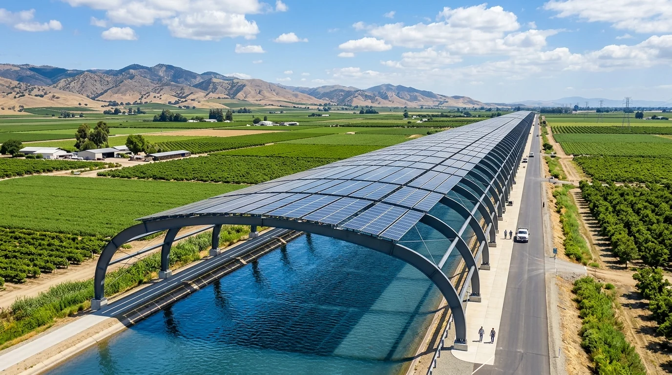 Solar Panels Over Canals: The Power and Water Nexus
