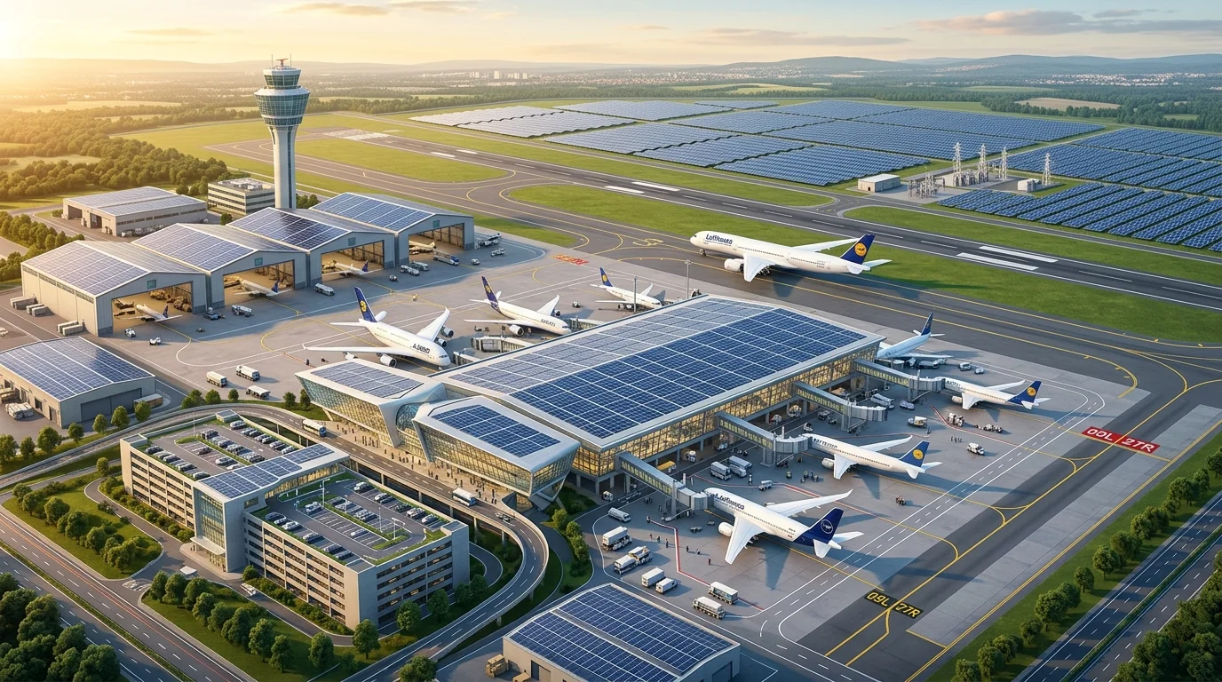 Solar Powered Airports: Glare Studies, Microgrids, and Aviation Decarbonization